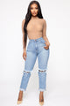 Walk This Way Boyfriend Jeans - Medium Blue Wash