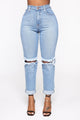 Walk This Way Boyfriend Jeans - Medium Blue Wash