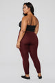 Yes Fleece Leggings - Burgundy