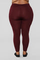Yes Fleece Leggings - Burgundy