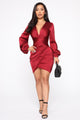 Great Escape Mini Dress - Burgundy