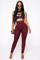Smooth Operator High Rise Legging - Burgundy