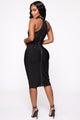 Midnight Escape Bandage Midi Dress - Black