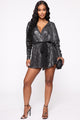 Catch A Glimmer Metallic Romper - Silver