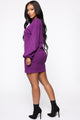 Feeling Salty Sweater Mini Dress - Purple