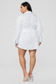 Well Suited Striped Shirt Dress - White