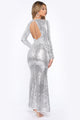 One Of A Shine Maxi Dress - Silver
