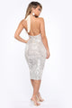 Shine Down On Me Sequin Midi Dress - Silver