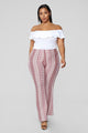 Holly High Rise Printed Pants - Red/White