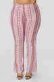 Holly High Rise Printed Pants - Red/White