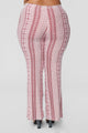 Holly High Rise Printed Pants - Red/White