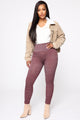 Curves Ahead High Rise Legging - Burgundy