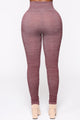 Curves Ahead High Rise Legging - Burgundy
