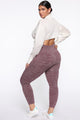 Curves Ahead High Rise Legging - Burgundy