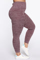 Curves Ahead High Rise Legging - Burgundy