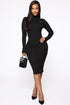 Dangerous Woman Midi Dress - Black