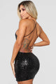 Dancing In Twilight Sequin Dress - Black