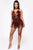 Sparks Fly Sequin Romper - Burgundy