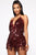 Sparks Fly Sequin Romper - Burgundy