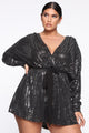 Catch A Glimmer Metallic Romper - Silver