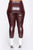 Teyana Leather-Like Leggings - Burgundy