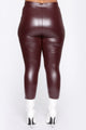 Teyana Leather-Like Leggings - Burgundy