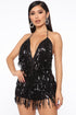 Sparks Fly Sequin Romper - Black