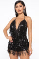 Sparks Fly Sequin Romper - Black