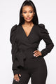 Mila Puff Sleeve Jumpsuit - Black