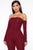 Soothe Off Shoulder Jumpsuit - Burgundy
