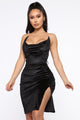 Bad Girls Club Velvet Midi Dress - Black