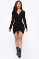 Raquel Ruched Midi Dress - Black