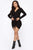 Raquel Ruched Midi Dress - Black