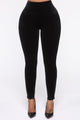 Melt My Heart Velvet Tummy Tuck Leggings - Black