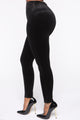 Melt My Heart Velvet Tummy Tuck Leggings - Black