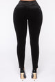 Melt My Heart Velvet Tummy Tuck Leggings - Black