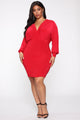 Set The Mood Mini Dress - Red