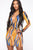 Lets Get Lost Mini Dress - Blue/Mustard