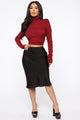 Runway All Day Satin Midi Skirt - Black