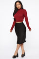Runway All Day Satin Midi Skirt - Black