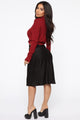 Runway All Day Satin Midi Skirt - Black
