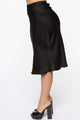 Runway All Day Satin Midi Skirt - Black