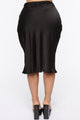 Runway All Day Satin Midi Skirt - Black