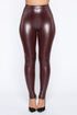 Teyana Leather-Like Leggings - Burgundy