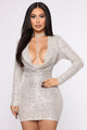 Keep Shining Sequin Mini Dress - Silver