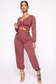 Easy Breeze Long Sleeve Jumpsuit - Mauve