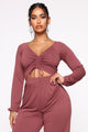 Easy Breeze Long Sleeve Jumpsuit - Mauve