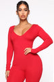 Señorita Ruffle Jumpsuit - Red