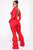 Señorita Ruffle Jumpsuit - Red
