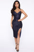 Let's Start Over Midi Dress - Navy